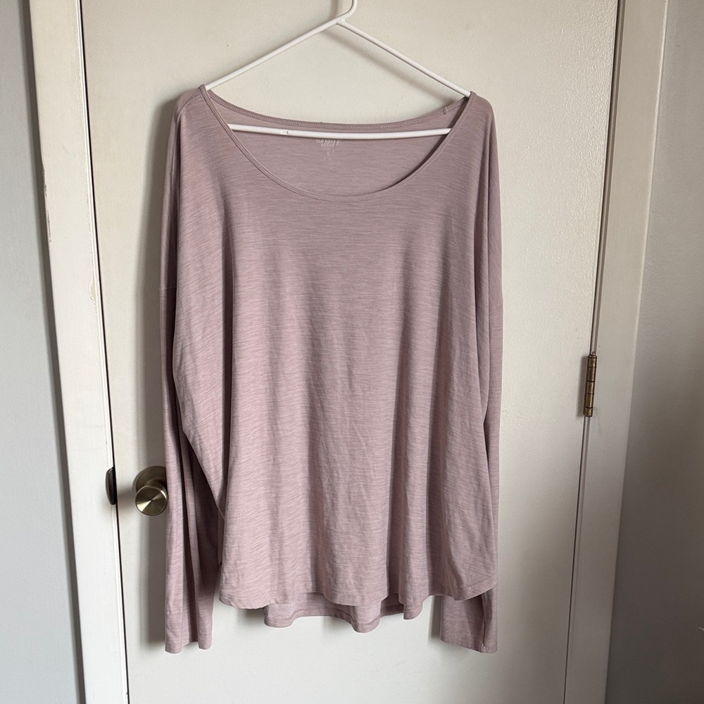 Old Navy Women's Long-Sleeve Scoop Neck Top - Dusty Mauve